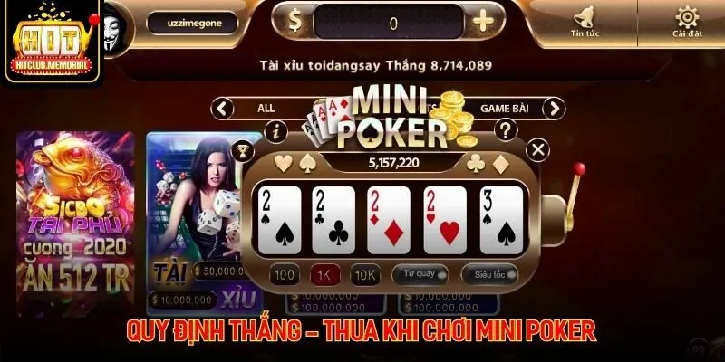 Quy định thắng - thua trong game Poker Machine